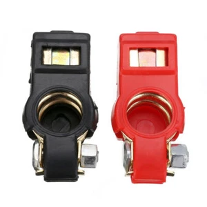 2x Car Van Caravan Battery Clamps Quick Release Battery Terminal Clip Connector - Picture 1 of 8