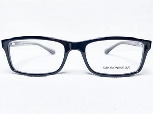 NEW Emporio Armani EA3065 5378 Mens Black Rectangle Eyeglasses Frames 54/17~140 - Picture 1 of 6