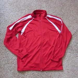 Eastbay Medium Rosso Bianco Piena Cerniera Piena Felpa Abbigliamento Attivo Pesante - Foto 1 di 3