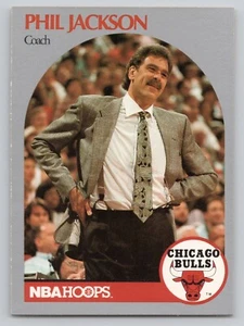 Hoops 308 Phil Jackson 1990-91 Nba Bulls Chicago Card 1990 Coach - Picture 1 of 2