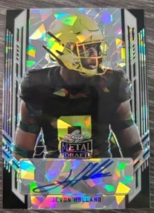 JEVON HOLLAND 2021 Leaf Metal Draft RC BLACK Auto 7/10 SSP - Picture 1 of 2