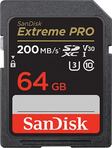 SanDisk Extreme PRO 64 GB SD SDXC 200MB/s Class 10 memory card U3 V30 64G 4K UHD - Picture 1 of 1