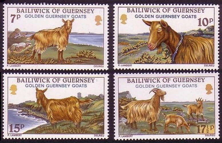 Guernsey 1980 MNH 4v, Golden Goats, Domestic Animals   - Image 1 of 1