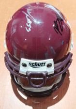 Grant Wells Kyron Drones Will Johnson Autographed Hokies  Schutt Mini Helmet