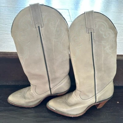 Boulet Cowboy Boots Ladies Gray Size 5.5 - Image 1 of 4