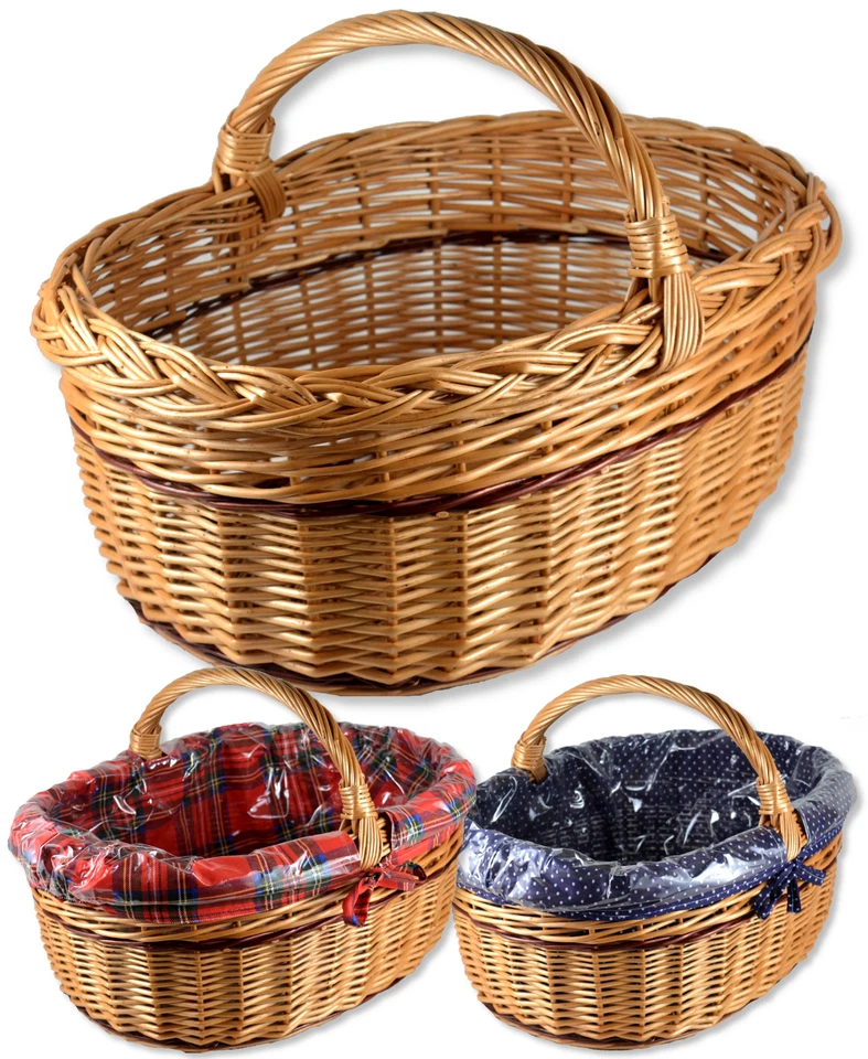 Einkaufskorb  Weidenkorb WIKLER Autokorb Weide Stoff Einlage Korb Präsentkorb  - Bild 1 von 1