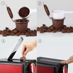 4pcs Refillable Reusable Coffee Filter Capsules Pods For Nespresso Best N8G3 - Picture 1 of 12