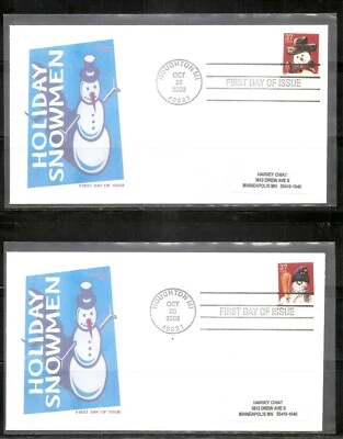 US SC # 3684-3687 Christmas Snowman. Christmas 2002, FDC. Armaster Cachet. - Image 1 of 2