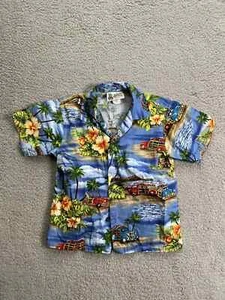 Aloha Republic Made In Hawaii Kids Button Up Collared Short Sleeve Shirt Size 4T - Picture 1 of 7