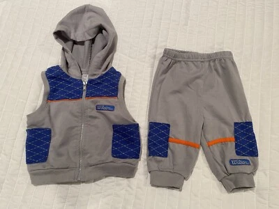 Винтажный Wilson Baby младенца тренировочные штаны и с капюшоном жилет наряд комплект 3-6 месяцев - Изображение 1 из 3