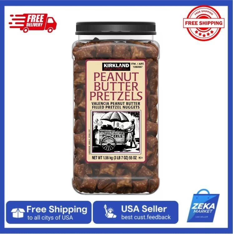 NEW Kirkland Peanut Butter Filled Pretzel Nuggets - 55oz/Jar Salty Snacks - Image 1 of 4