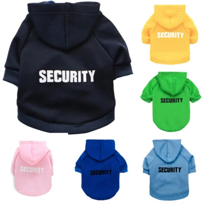 Dog Puppy Clothes Poodle Teddy Dog Warm with hat T-Shirt Vest Black SECURITY - Image 1 of 4