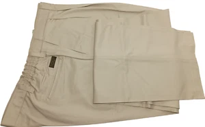 Lee Side Elastic Cotton Pleated Relaxed Seat Pants, Beige, Men's Size 42x32 - Picture 1 of 3