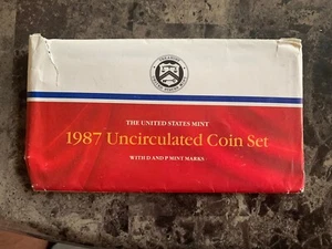 1987 US Mint 10 Coin Uncirculated Set Complete Philadelphia & Denver OGP & COA - Picture 1 of 2