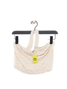 Topshop Women's Top UK 10 Cream Polyamide with Cotton, Polyester Cropped - Picture 1 of 5