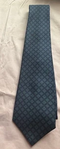 TURNBULL ASSER Tie Silk Blue Green Diamond Dots Geometric England 3.5” X 60” New - Picture 1 of 2