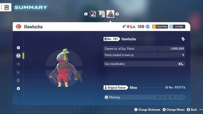 Brillante 6IV EV Entrenado ALPHA Jolly Hawlucha Pokémon ZA + Master Ball