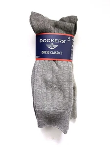 Dockers Men's Dress Classics Crew Socks 4 Pairs Khaki Assorted Size 6-12 - Picture 1 of 5