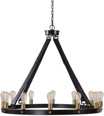 Uttermost 21280 Bronze Marlow 12-Light 40"W Chandelier - Image 1 of 4