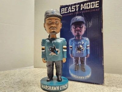 Marshawn Lynch San Jose Sharks NHL 2017 SGA Bobblehead NIB Beast Mode - Image 1 of 4