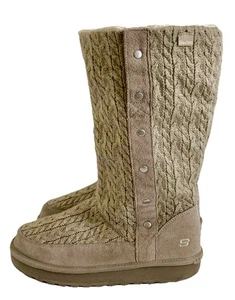 Skechers USA Women's Keepsakes Fahrenheit Knit & Suede Boots Size 11 - Picture 1 of 24