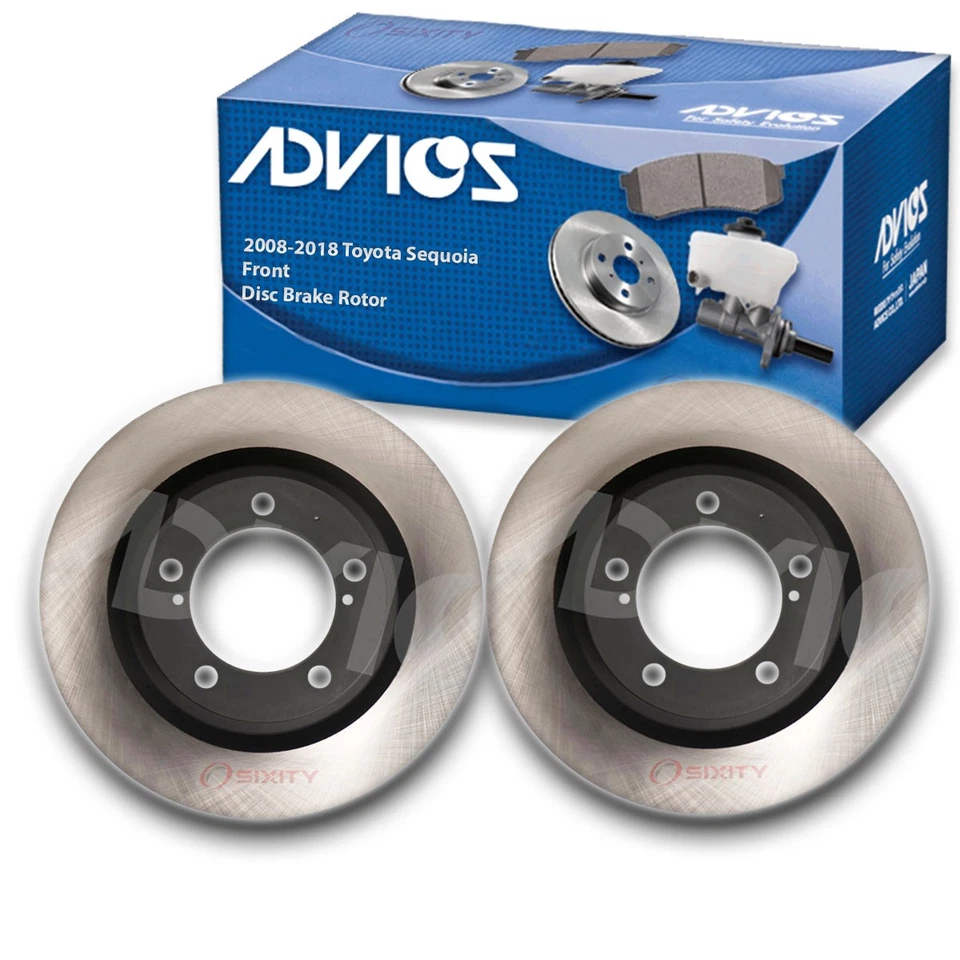 2 pc ADVICS Front Disc Brake Rotor for 2008-2018 Toyota Sequoia  - Braking xm - Image 1 of 4