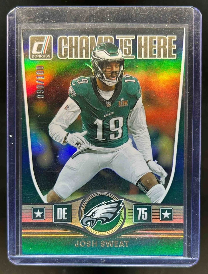 2025 Donruss Josh Sweat Champ is Here Holo #90/100 Eagles - Image 1 of 2