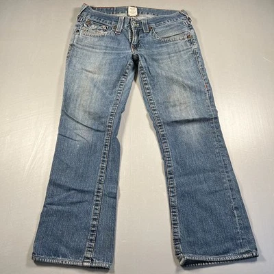 Pantalones de mezclilla True Religion Billy para hombre 30x33 azul bootcut hechos en EE. UU. desgastados Foto 1 de 4
