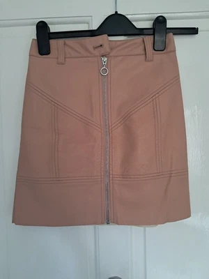 River Island Faux Leather patch pocket mini Skirt Size 6 - Image 1 of 4