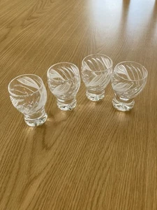 Set Of 4 Cut Glass Crystal Shot Glasses - Picture 1 of 3