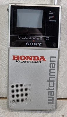 TV Portátil Watchman Sony HONDA Motocicleta Años 80 De Colección Funciona FD-20A Foto 1 de 4