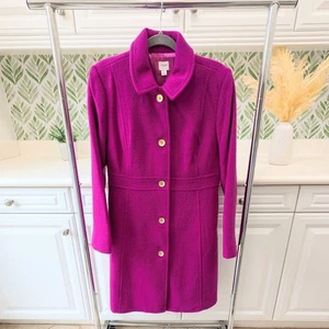 J.Crew italienischer DoubleCloth Wolle Damen Tagesmantel Thinsulate leuchtend fuchsia pink 12 - Bild 1 von 7