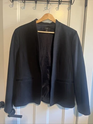 J. Crew 365 Women's Size 14 Black Going Out Blazer Jacket Open Front Pockets - image 1 of 4