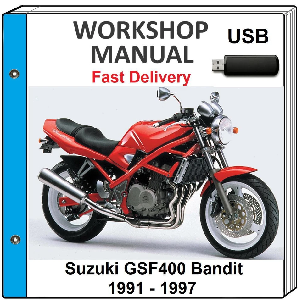 SUZUKI GSF400 BANDIT 400 1991 1992 1993 1994 SERVICE REPAIR SHOP MANUAL USB - Image 1 of 1