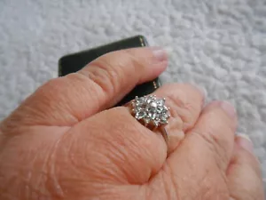 9ct Aquamarine & Diamond Cluster Ring...white gold....very pretty - Picture 1 of 4