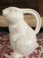 Pottery Barn White Bunny Rabbit Water Pitcher  French Country Farmhouse