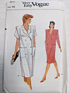 Dress Double Breasted 14 VOGUE 8673 Sewing Pattern UC VTG 80s Very Easy Business - Picture 1 of 8