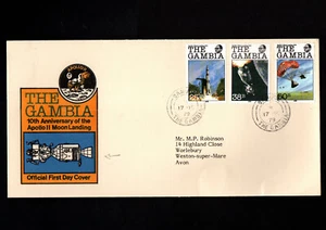 STAMPS GAMBIA 1979 FDC ANNIVERSARY OF APOLLO MOON LANDING - Picture 1 of 2