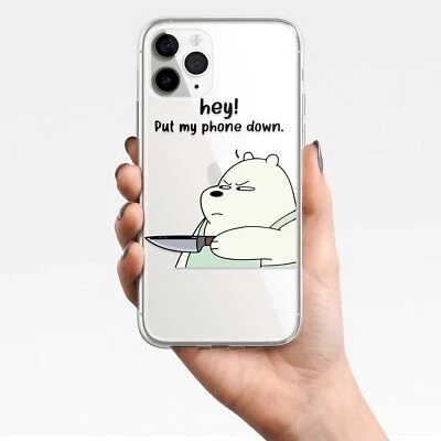 Funny Cute Bear Cartoon Phone Case for Iphone 16 15 14 13 12 11 ProMax XR - Image 1 of 4