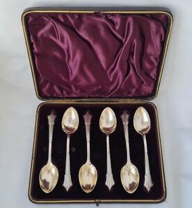 Nice Boxed Set of 6 Victorian Sterling Silver Coffee Spoons 1890/ 11.7 cm/ 73 g