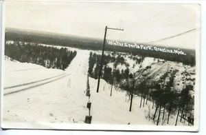 Vintage Postcard Winter Sports Park Grayling Michigan RPPC 1954 - Picture 1 of 2