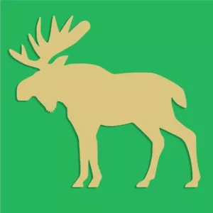 Wood Moose Shape, Unfinished Shape, Wood Cutout, Wooden Paintable Craft - Picture 1 of 1