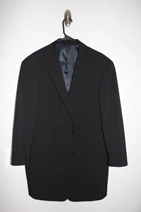 SOLID BLACK CM GOLD SERIES STRETCH WOOL SPORT COAT 44L suit jaket 44S LONG TAIL - Imagen 1 de 5