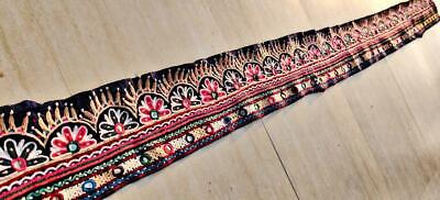 72  X 6  Old Boho Rabari Banjara Kuchi Mirror Embroidery Tapestry Trim • 0.81£