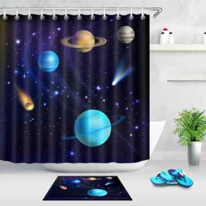 Revestidor de cortina de ducha de poliéster impermeable para baño de viajes espaciales resistente al agua - Imagen 1 de 8