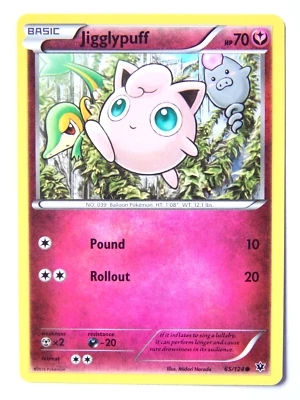 Jigglypuff 65/124 (NM, Pokemon Card, Fates Collide, 2016, Fairy, Common) - Image 1 of 2