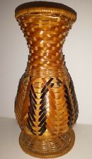 Woven Vase Wood, Bamboo, Reeds Intricate Design