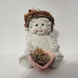 1994 Dreamsicles "Wildflower" #DC107  Angel Cherub w/ real Flowers Cast Art - Picture 1 of 3