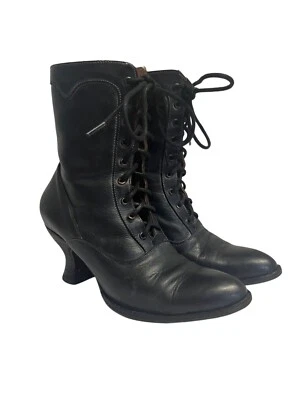 Oak Tree Farms Modernas Victorianas Botas de Cuero con Cordones Sillín Negro Bruja EE. UU. 7 Foto 1 de 4