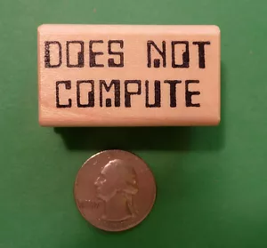 NO CALCULA - Estampilla de goma para maestro montada en madera - Imagen 1 de 2